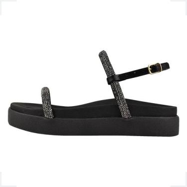 Imagem de Sandalia Papete Feminina Tamanco strass  Macio - Patrizza, 37, Preto