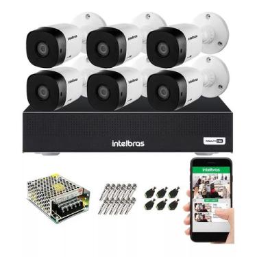Imagem de Kit Cftv 6 Câmeras Hd E Dvr 8 Canais Intelbras 1008 S/ Hd