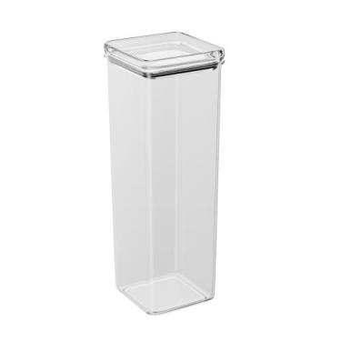 Imagem de Pote Hermético Empilhável Transparente Quadrado 1800ml Porta Macarrão 