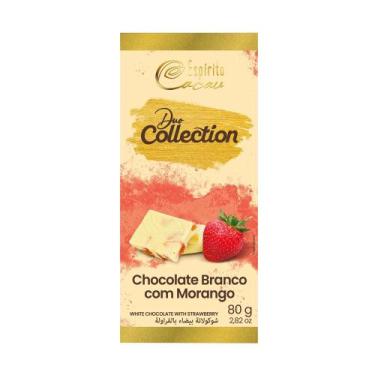 Imagem de Tablete de Chocolate Branco com Morango - 80g - Espírito Cacau