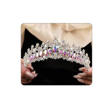 Imagem de Yheahin Tiara de casamento de cristal vintage para mulheres, ouro, prata, strass, coroa de rainha, tiara de princesa, coroa de princesa, acessórios para noivas, aniversário, formatura, fantasia,