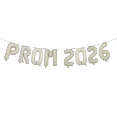 Imagem de 2026 Graduation Balloons Decorations,16 Inch Class of 2026 Balloons Congrats 2026 Grad Foil Letter Balloons for Graduation Prom Party Supplies Indoor Outdoor Decor (PROM 2026 Cream)