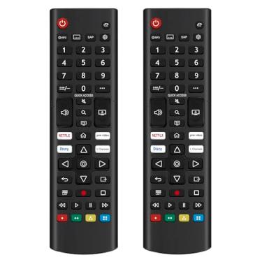 Imagem de 2 pacotes AKB76040302 substituem o controle remoto compatível com Smart TV LG, TV OLED, QNED TV, 4K e 8K Smart LED LCD HDTVs