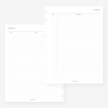 Imagem de Refil de agenda clássico Happy Planner Health para caderno de 9 discos de 19 x 23 cm