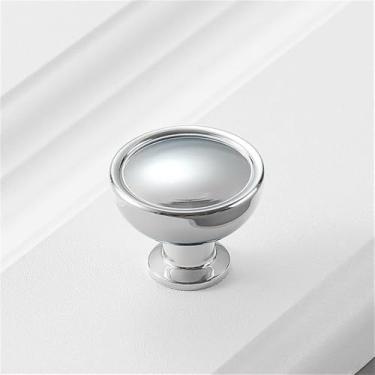 Imagem de Puxador de porta de armário de cobre puro, luxo, simples, francês, dourado, sólido, retrô, moderno, americano, com furo único, prata brilhante, CHINA