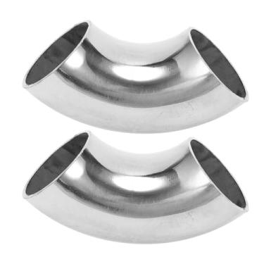 Imagem de Motoforti 2 peças 90 graus mandril curva cotovelo carro modificado tubo de escape tubulação 3.8 cm espessura OD 2mm/14GA 38x100x2mm 201 aço inoxidável 2 peças
