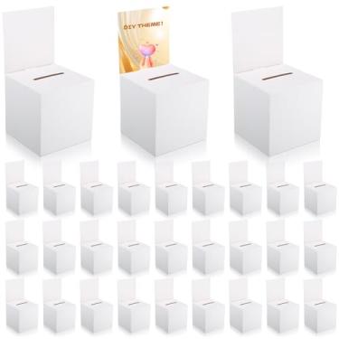 Imagem de ABURRORI 24 Pcs Caixas de Rifa Caixa de Votação Em Massa Caixa de Sugestão de Doação para Arrecadação de Fundos, Caixa de Cartão de Bilhete de Rifa com Slot e Cabeçalho Removível C (, Branco)