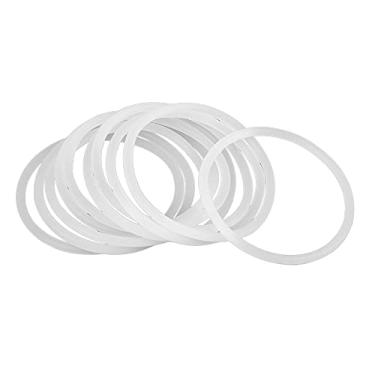 Imagem de X AUTOHAUX 10 peças de arruela de vedação VMQ de borracha de silicone branco para carro 55 mm x 3,1 mm