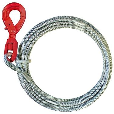 Imagem de VULCAN cabo guincho de núcleo de aço galvanizado clássico com ganchos giratórios autobloqueáveisVULCAN 3/8 Inch x 100 Foot 37730-021