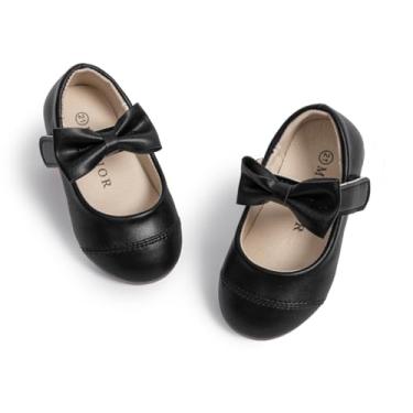 Imagem de Meckior Sapatos De Vestido Mary Jane Para Meninas Pequenas, Sapatilhas De Balé Para Festa De Menina, Sapatos Escolares, Sapatos De Princesa Com Laço