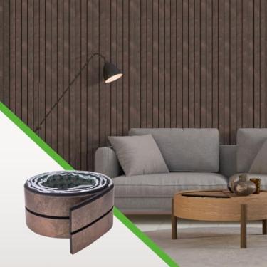 Imagem de Painel Ripado em PVC EVA Autocolante Decoração Revestimento Linha Urban+ Fácil Aplicação Meu Rodapé (Corten, Rolo de 2,5 Metros)