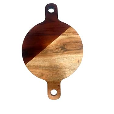 Imagem de Affinity Decor Série de tábuas de corte, tábuas de corte de madeira de acácia para cozinha, tábua de charcutaria de madeira pintada à mão vermelha, tábua de madeira orgânica, ideal para cortar carne,