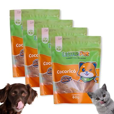 Imagem de Kit 4 Petisco Natural Peito de Frango Cachorro e Gato 60g