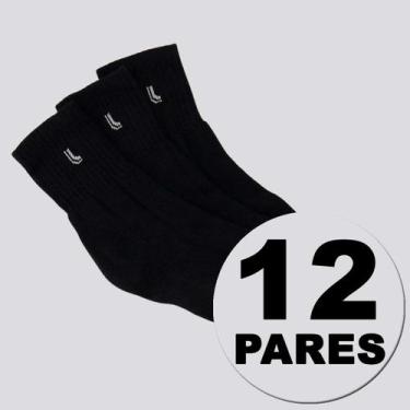 Imagem de Kit Meia Lupo Cano Médio Freedom 12 Pares Preto, 37-40