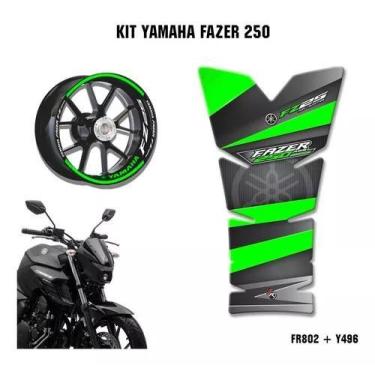 Imagem de Kit Adesivos Yamaha Fazer 250 Fz25  Friso  Tankpad Y496 - Resitank