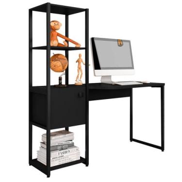 Imagem de Escrivaninha Industrial Montreal Preto Fosco - Móveis Arapongas - A Mó