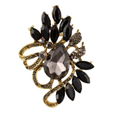 Imagem de SELOVO Broche de folha de strass com strass acessório para joias, Cristal, não conhecido