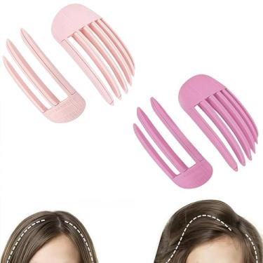 Imagem de 4 peças de grampos de cabelo volumizadores para mulheres - 2025 clipes de elevação de raiz de cabelo sem vestígios para penteados inchados sem esforço, grampos de cabelo de crânio de 3/6 dentes altos
