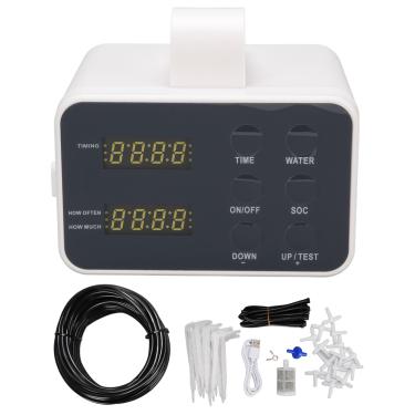 Imagem de Kit Automático de Irrigação por Gotejamento, Programável Self Plant Waterler Timer Plant Timer Auto Irrigação Controlador de Irrigação de Plantas para Varada de Jardim Greenhouse