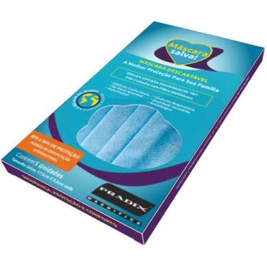 Imagem de Máscara Descartável TNT C/Clipe Nasal Cx 5un - PRADIX, Único