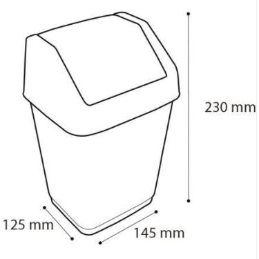 Imagem de Mini Lixeira para Mesa Escritório Basculada 2L Arqplast
