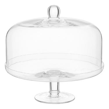 Imagem de Prato Bolo Boleira Com Pé 26x27x27cm Vidro Com Tampa