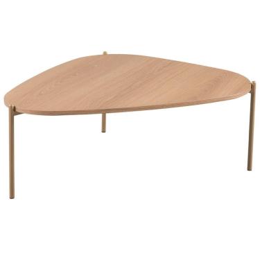 Imagem de Mesa De Centro Para Sala De Estar Pés Metálicos Baixa Adek A03 Hanover Dourado - Lyam Decor