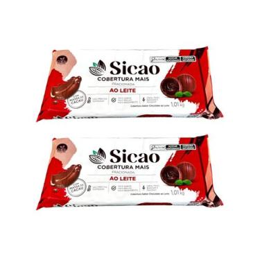 Imagem de Kit 2un Cobertura Chocolate Fracionada Barra Sicao1,01kg - Sicão