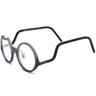 Imagem de Armação de óculos de acetato feminino oversize grande tamanho redondo óculos feitos à mão óculos (9285 fosco gradgray)