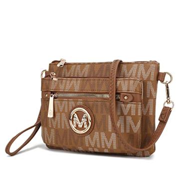 Imagem de MKF Bolsa tiracolo feminina, alça de pulso – Bolsa de ombro de couro PU – Bolsa carteiro pequena preta, Macren Tan, Small