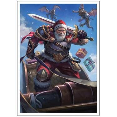 Imagem de Fantasy North - Papai Noel - Yuletide Avenger - 100 capas de cartas TCG foscas texturizadas - serve para Pokémon Magic MTG Commander e outros jogos de cartas - Mangas de baralho