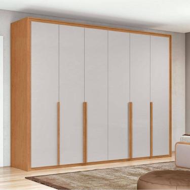 Imagem de Guarda Roupa Casal Ambiente Imperatore 3 Portas Amêndoa Clean Off White – Lopas