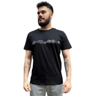 Imagem de Camiseta Masculina Slim Estampada Colcci Jeans Cor:;Tamanho:G-Masculino