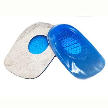 Imagem de Palmilha de gel de silicone no calcanhar, solas para aliviar a dor nos pés, suporte de esporão, inserções de cuidados com os pés acolchoados (tamanho: G para homens) (P para mulheres)