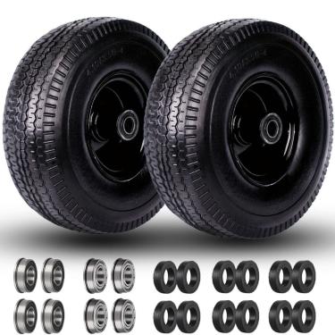 Imagem de Pneus Flat Free Solid Tire de 10 polegadas e roda para carrinho de mão