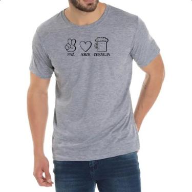 Imagem de Camiseta Cinza Paz Amor Cerveja - Alearts, G