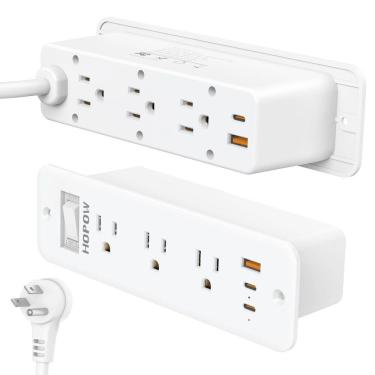Imagem de Power Strip HOPOW, montagem embutida, 6 tomadas, 5 portas USB