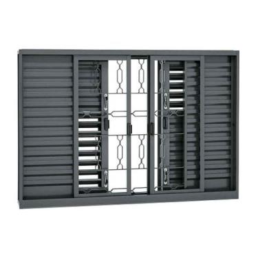 Imagem de Janela Veneziana Multiflex Grade Elo em Aço 100 x 150 x 16 cm 6 Folhas