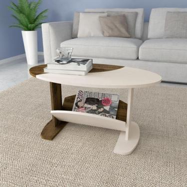 Imagem de Mesa de Centro com Revisteiro e Mesa de Apoio Artely Ísis, Pinho e Off