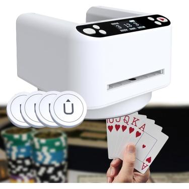 Imagem de Embaralhador De Cartões Automático Elétrico Revendedor Automático De Cartões, Máquina De Revendedor De Cartões Rotativo De 360 °, Controle De Botão Sem Fio, Bateria Recarregável Embutida De