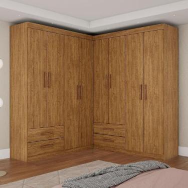 Imagem de Closet Casal Duplo Lu 8 Portas 4 Gavetas Cinamomo - CARIOCA MÓVEIS