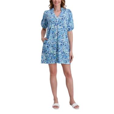 Imagem de Stella Parker Roupa feminina de verão casual para viagem, vestido de verão para resort, saída de praia, vestido de férias, Azul oceano, G