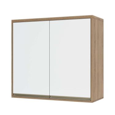 Imagem de Armário Aéreo 80 Cm 2 Portas De Abrir 1 Prateleira Mel Luciane Móveis Vanilla Com Branco