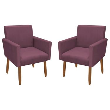Imagem de Kit 2 Poltronas Decorativa Nina Veludo Lilas