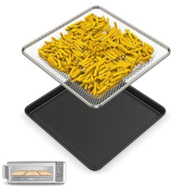Imagem de MOASKER Cesta e bandeja para fritadeira a ar livre Ninja Foodi SP101, acessórios de forno, cesta de aço inoxidável e assadeira para forno de bancada Ninja Digital Air Fry SP100 SP101C SP102