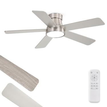 Imagem de Fanbulous Ventiladores De Teto De 42 Polegadas Com Luzes E Controle Remoto, Ventilador De Teto Moderno Embutido Para Ambientes Internos E Externos Com Motor Cc Silencioso De 6 Velocidades E 3 Válvul