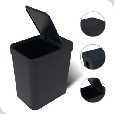 Imagem de Lixeira Cesto de Lixo Cozinha Banheiro 5l Preto Pia Soprano