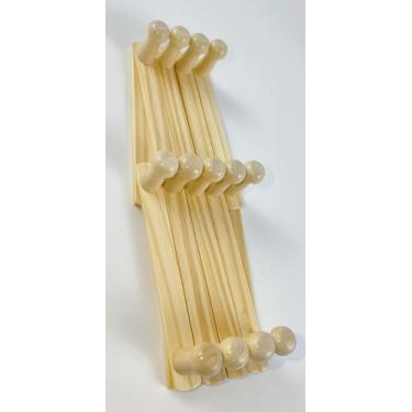 Imagem de AITUFIY Cabide expansível de parede estilo acordeão para chapéu cabide de caneca de café 13 pinos de madeira/ganchos para pendurar bolsa para chave, guarda-chuva e gravata (natural)