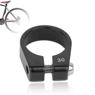 Imagem de Braçadeira de poste de assento de bicicleta, colar de espigão de selim de liga de alumínio de 30 mm/1,2 pol. tipo parafuso de liberação rápida acessório de clipe de tubo