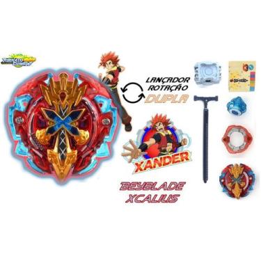 Imagem de Beyblade Burst Xeno Xcalius + Lançador Dupla Rotação Tornado Gyro